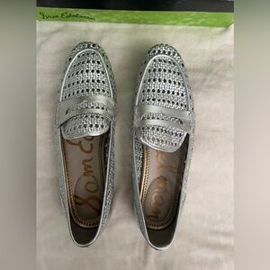 Sam Edelman Silver Perforated Flats